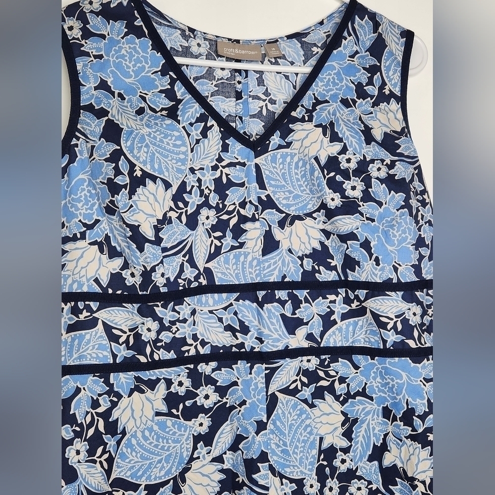 CROFT & BARROW women's dress size 16 Strech Blue Floral NWT - Picture 5 of 7